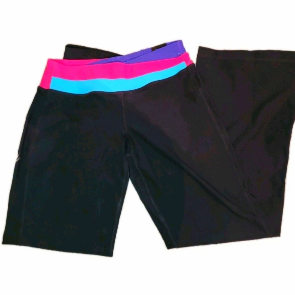 Xersion💕 Astro Yoga Pants Y2k Womens Colorful Cross Band Pink Purple Blue *NEW*